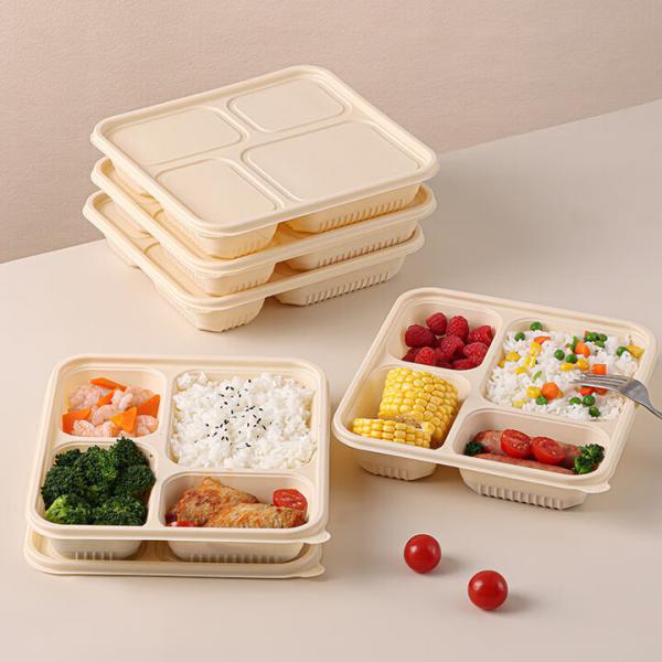 禾知源  四格玉米淀粉環(huán)保可降解餐盒 一次性餐盒 200套/箱